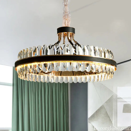 Luna's Modern Black Crystal Chandelier: Elegance and Simplicity - DecorGlobe