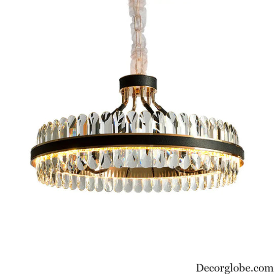 Luna's Modern Black Crystal Chandelier: Elegance and Simplicity - DecorGlobe