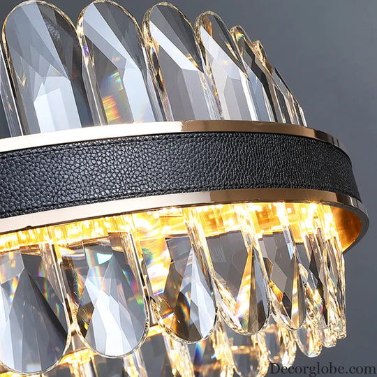 Luna's Modern Black Crystal Chandelier: Elegance and Simplicity - DecorGlobe