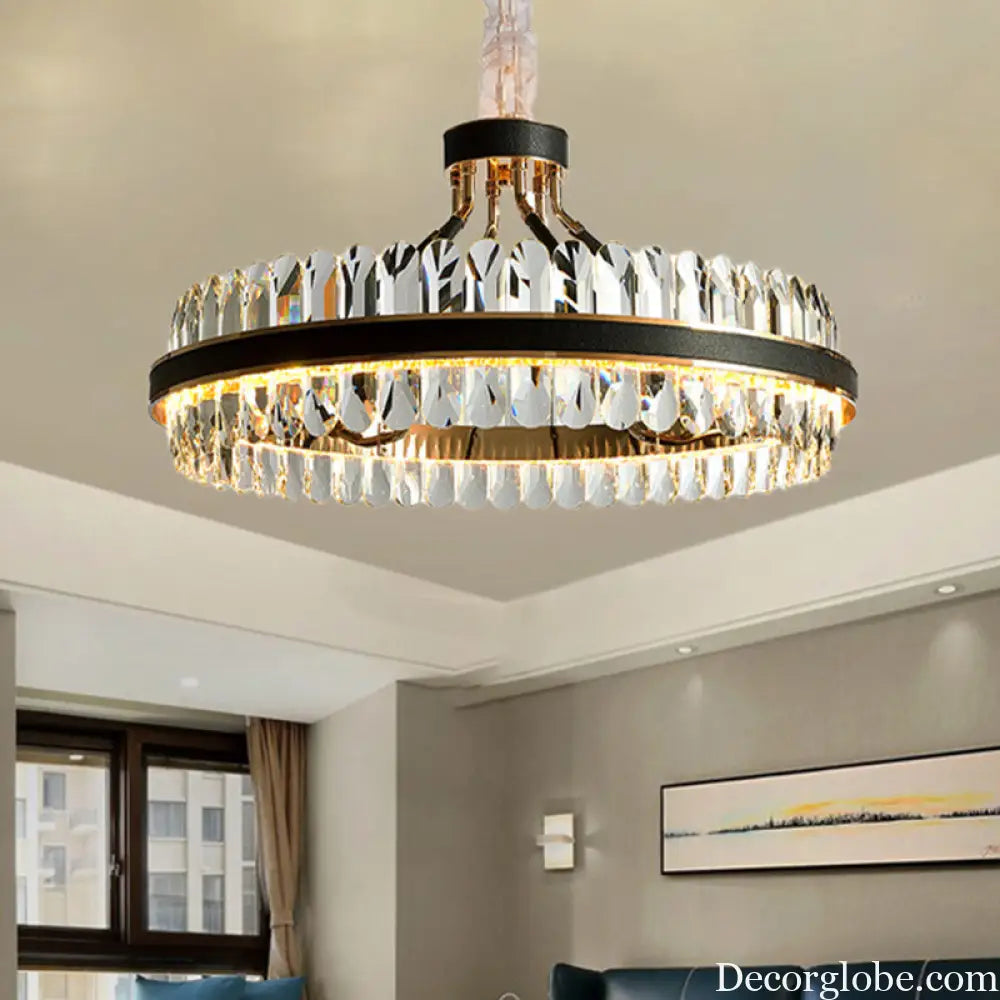 Luna's Modern Black Crystal Chandelier: Elegance and Simplicity - DecorGlobe