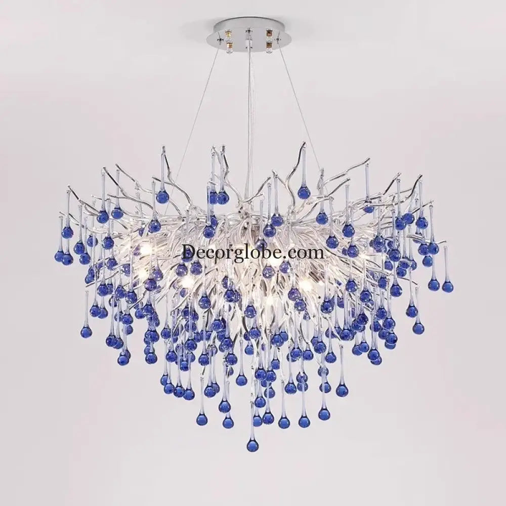 Modern Branch Chrome Crystal Chandelier – 8-Light Luxury Pendant Chandelier