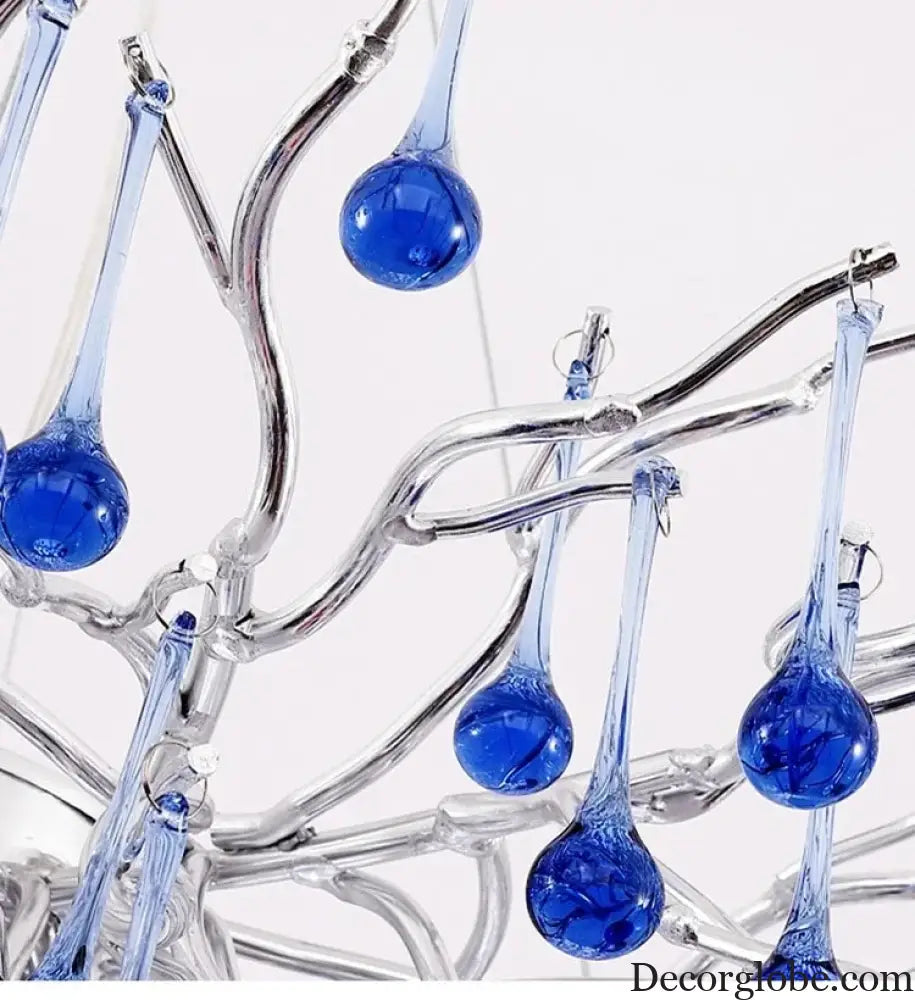 Modern Branch Chrome Crystal Chandelier – 8-Light Luxury Pendant Chandelier
