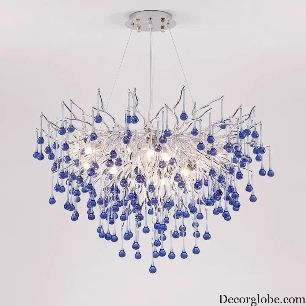 Modern Branch Chrome Crystal Chandelier – 8-Light Luxury Pendant Chandelier