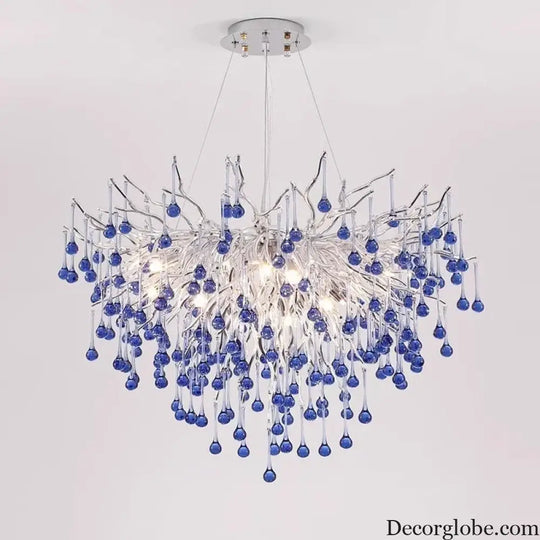 Modern Branch Chrome Crystal Chandelier – 8-Light Luxury Pendant Chandelier