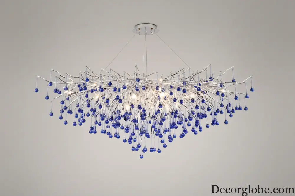 Modern Branch Chrome Crystal Chandelier – 8-Light Luxury Pendant Chandelier