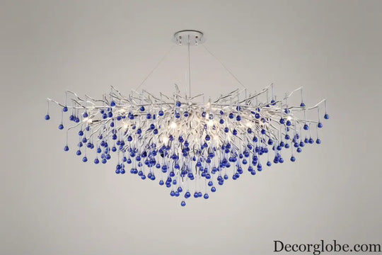 Modern Branch Chrome Crystal Chandelier – 8-Light Luxury Pendant Chandelier