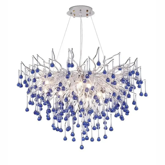 Modern Branch Chrome Crystal Chandelier – 8-Light Luxury Pendant Diameter 40cm / white light Chandelier
