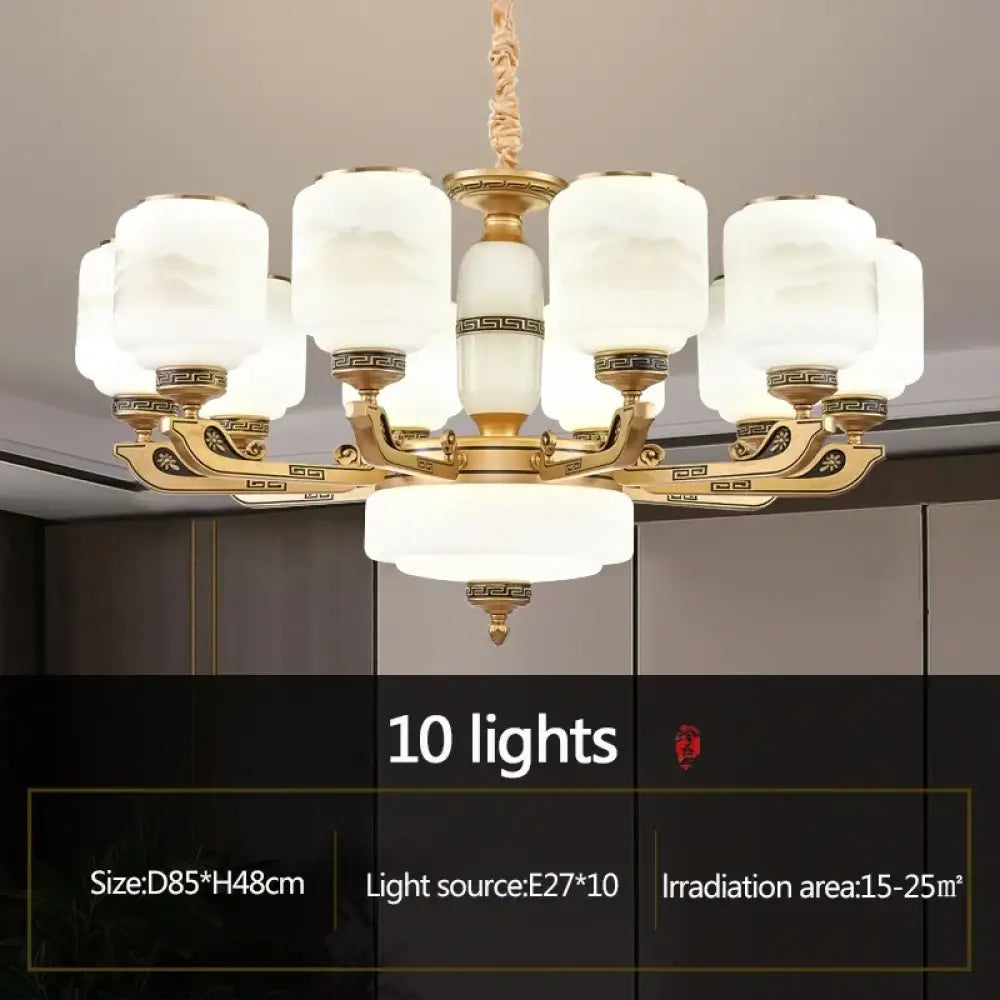 Modern Brushed Glass Chandelier for Living Room and Dining Area 10 lights / Warm light / China Mainland Chandelier
