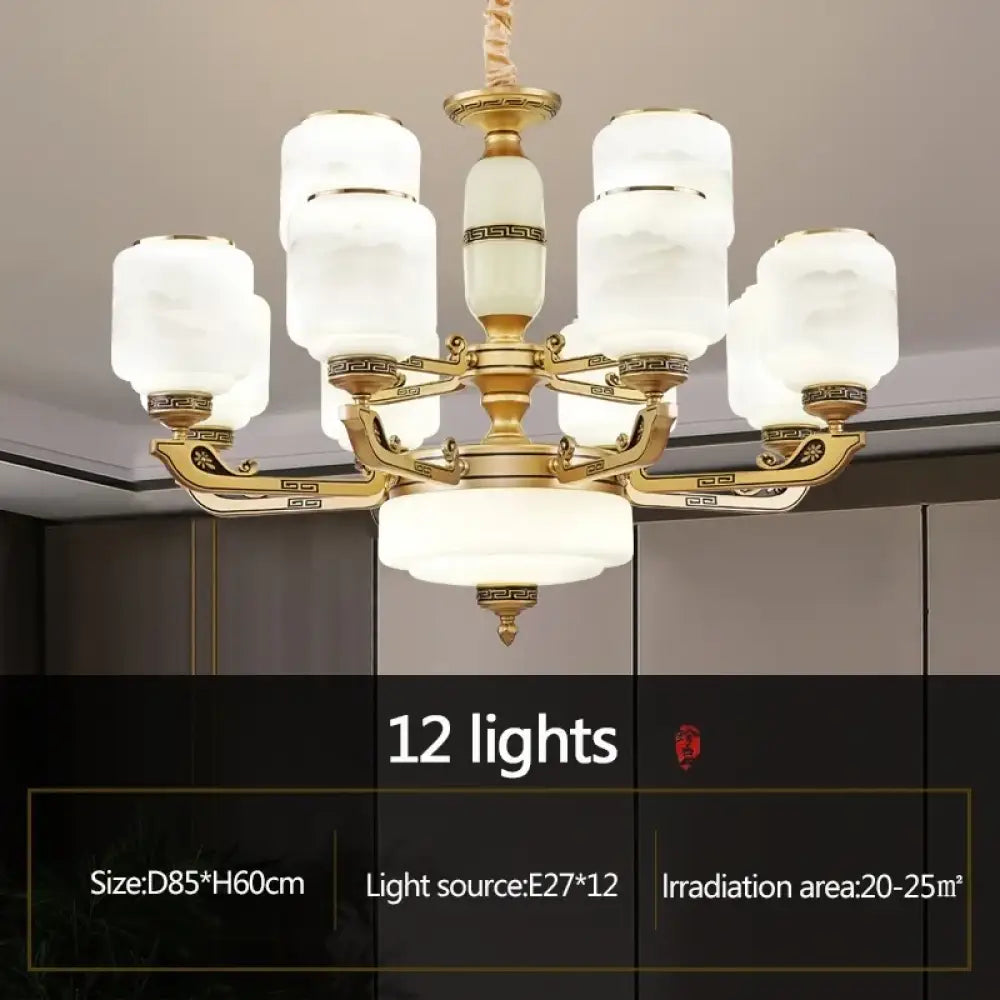 Modern Brushed Glass Chandelier for Living Room and Dining Area 12 lights / Warm light / China Mainland Chandelier