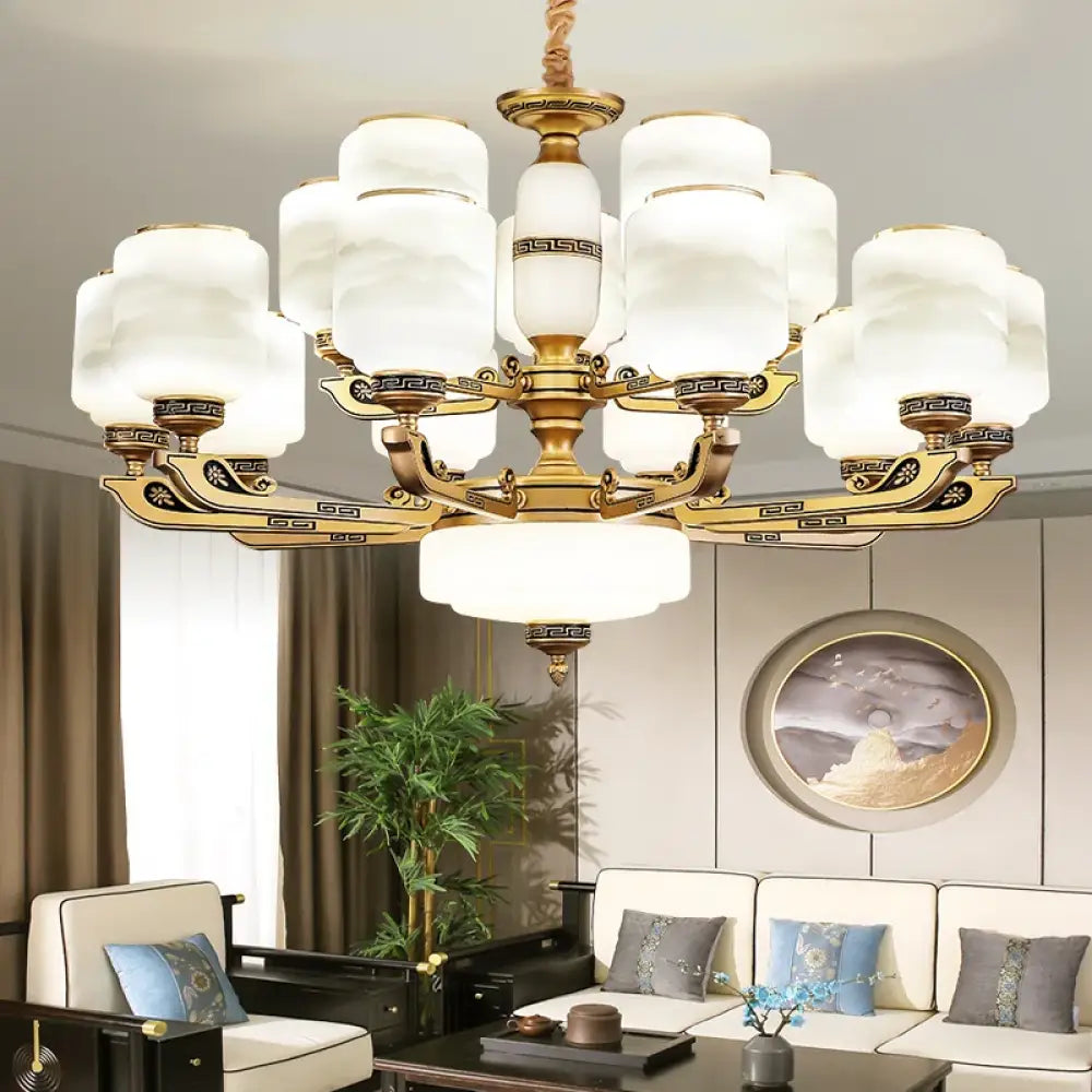 Modern Brushed Glass Chandelier for Living Room and Dining Area Chandelier