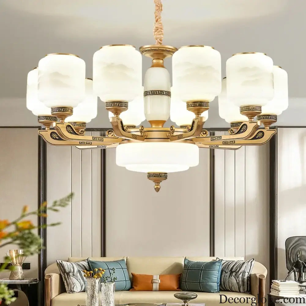 Modern Brushed Glass Chandelier for Living Room and Dining Area Chandelier
