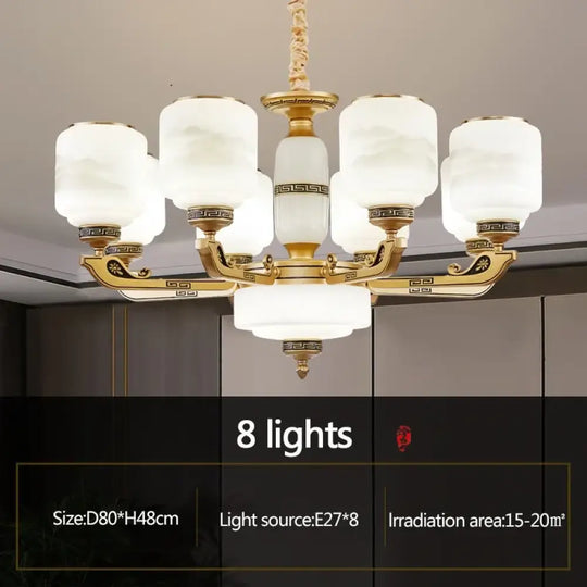 Modern Brushed Glass Chandelier for Living Room and Dining Area 8 lights / Neutral light / China Mainland Chandelier