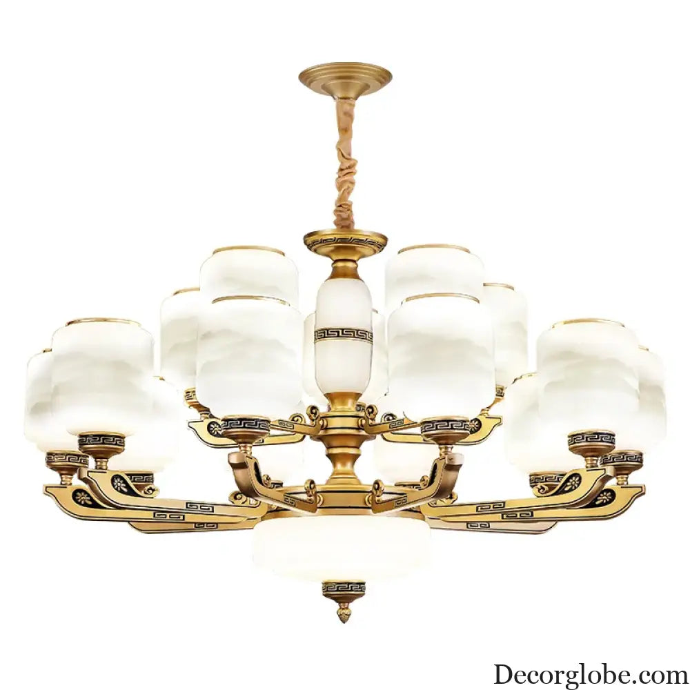Modern Brushed Glass Chandelier for Living Room and Dining Area Chandelier