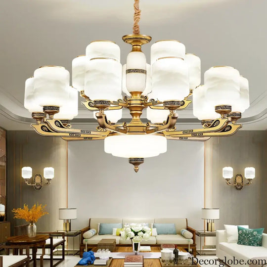 Modern Brushed Glass Chandelier for Living Room and Dining Area Chandelier