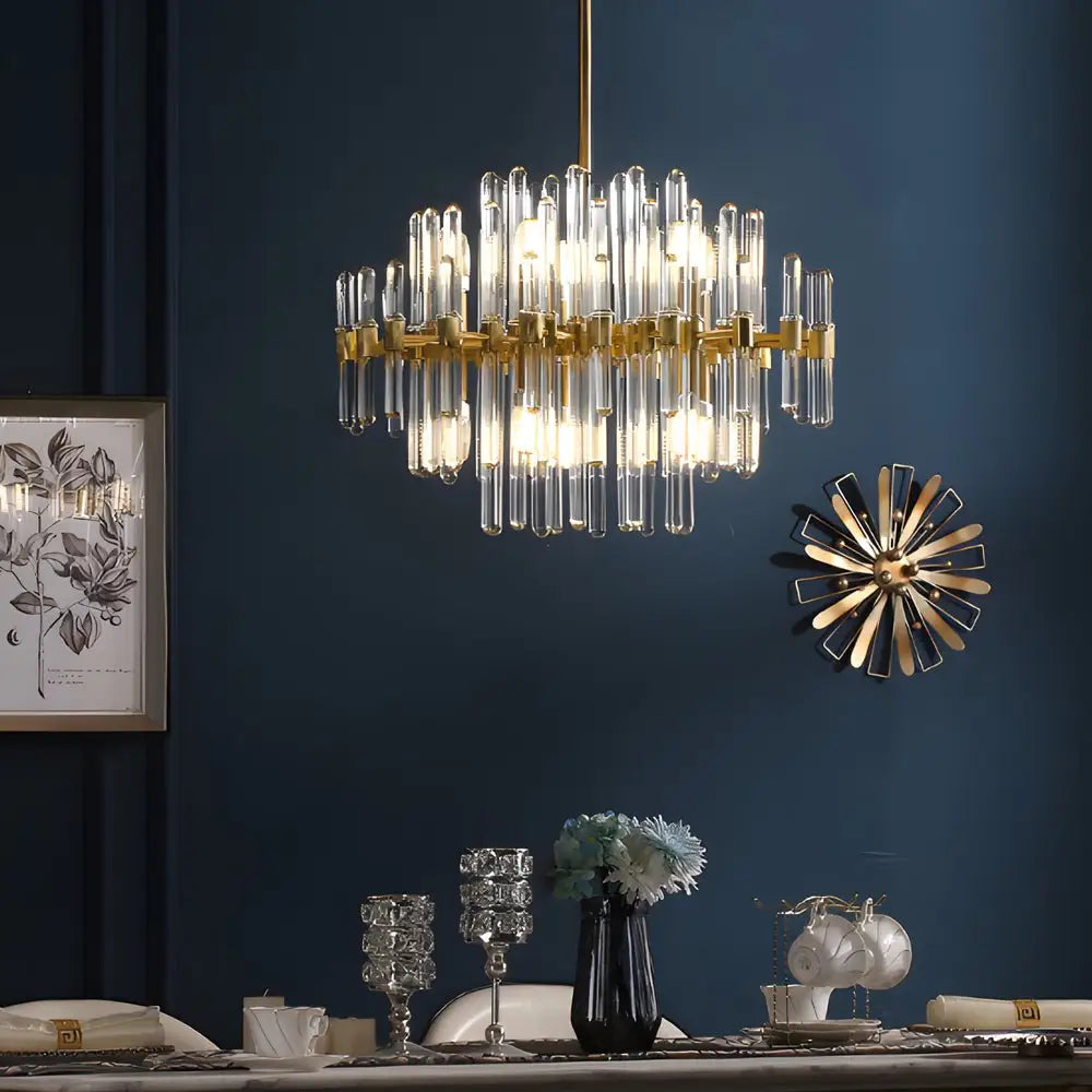 Creative Personalized Glass Tubes Copper Post Modern Chandelier Light 24.4’’ Lighting > Ceiling lights > Chandeliers