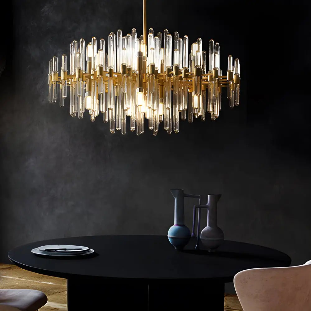 Creative Personalized Glass Tubes Copper Post Modern Chandelier Light 28.3’’ Lighting > Ceiling lights > Chandeliers