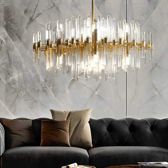 Creative Personalized Glass Tubes Copper Post Modern Chandelier Light 32.7’’ Lighting > Ceiling lights > Chandeliers