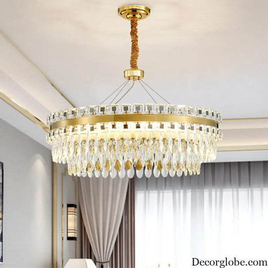 Aurora's Modern Crystal Chandelier: A Touch of Elegance with Sparkling Light - DecorGlobe
