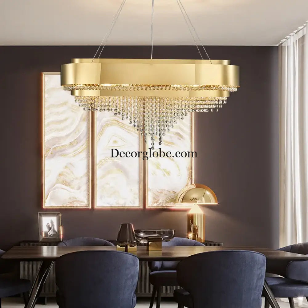 Modern Crystal Chandelier - Artful Elegance for Living and Dining Spaces - DecorGlobe