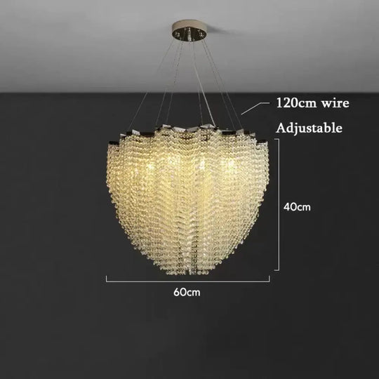 Modern Crystal Chandelier - Luxury Staircase Illumination with Chrome Accents and LED Elegance - DecorGlobe