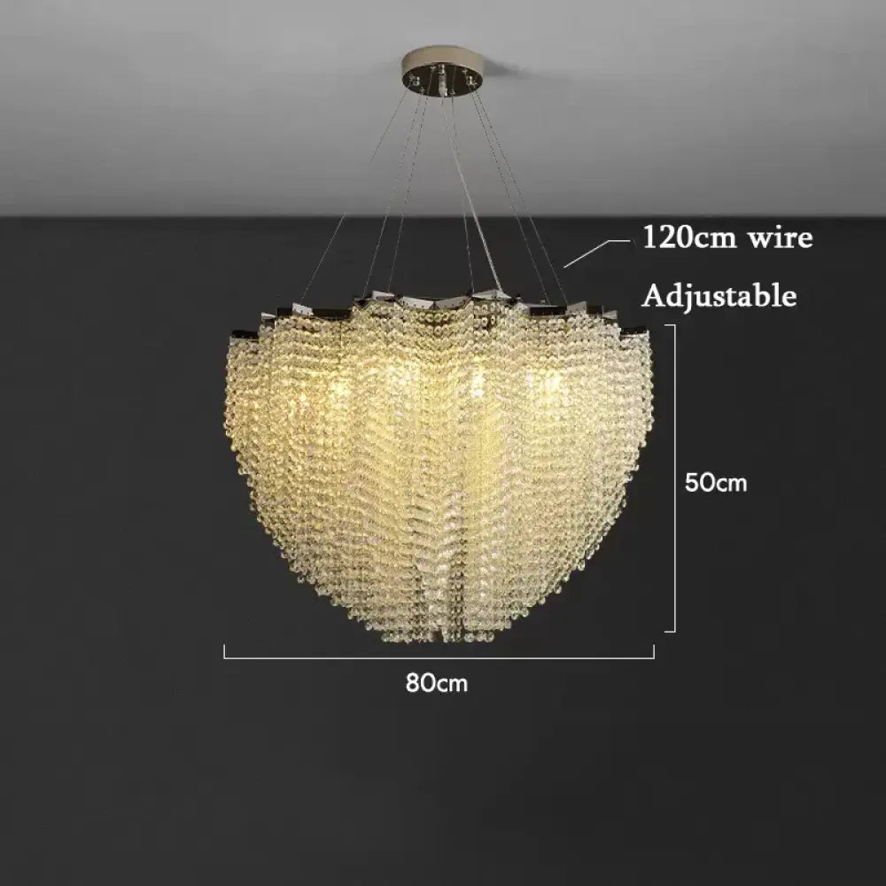 Modern Crystal Chandelier - Luxury Staircase Illumination with Chrome Accents and LED Elegance - DecorGlobe