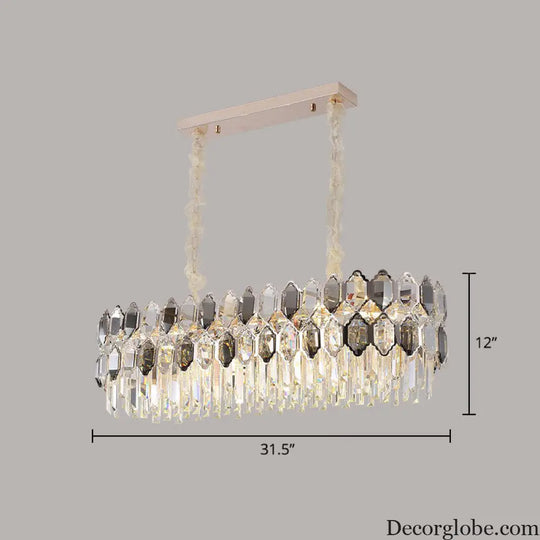 Gabriela Modern Crystal Chandelier - Smoke Grey Tiered Pendant (Multiple Sizes) - DecorGlobe