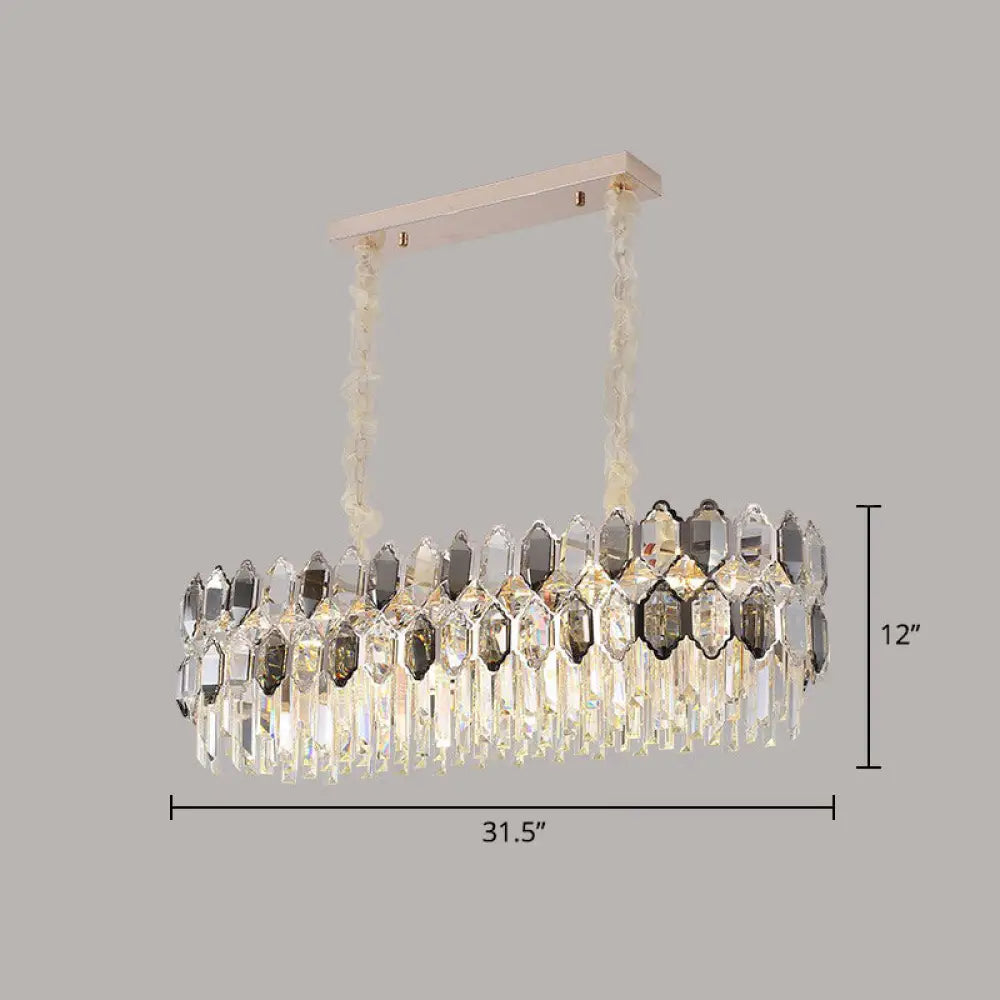 Gabriela Modern Crystal Chandelier - Smoke Grey Tiered Pendant (Multiple Sizes) - DecorGlobe