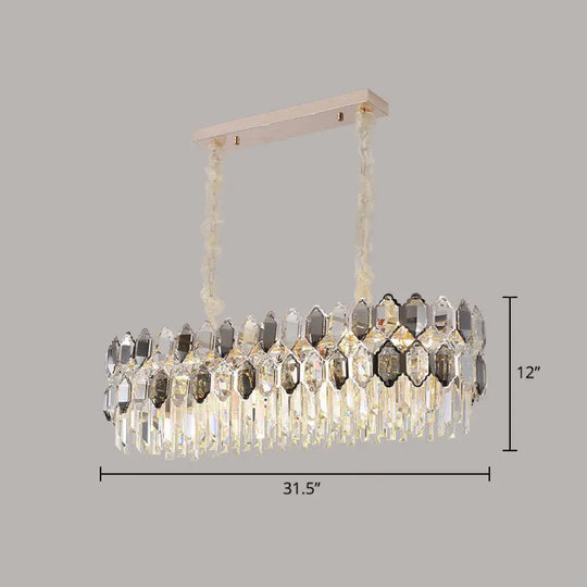 Gabriela Modern Crystal Chandelier - Smoke Grey Tiered Pendant (Multiple Sizes) - DecorGlobe