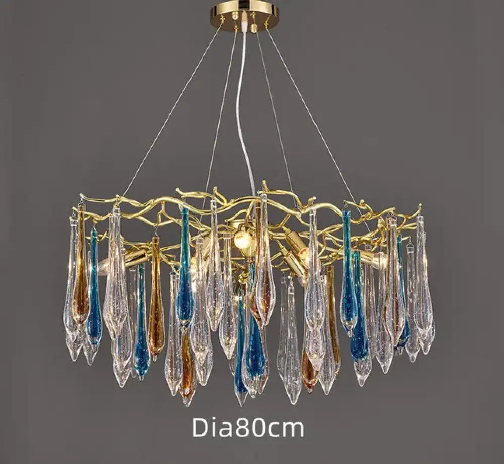 Modern Crystal Chandeliers - Luxury Living and Dining Room Lighting with Bar Design, Featuring Branch Pendant Lights and Crystal Water Drop Accents - DecorGlobe