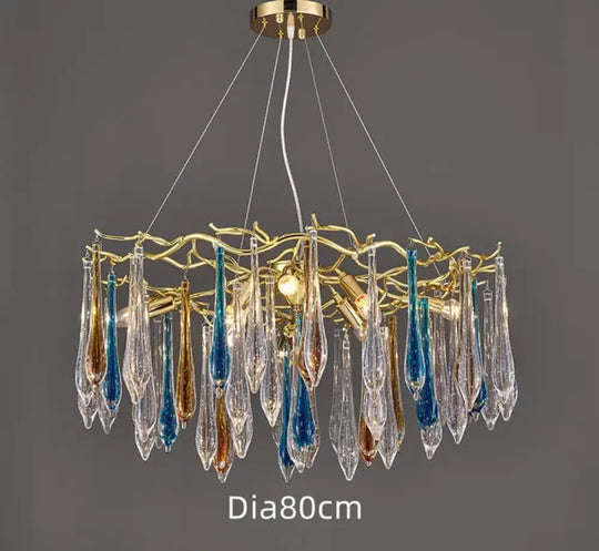 Modern Crystal Chandeliers - Luxury Living and Dining Room Lighting with Bar Design, Featuring Branch Pendant Lights and Crystal Water Drop Accents - DecorGlobe
