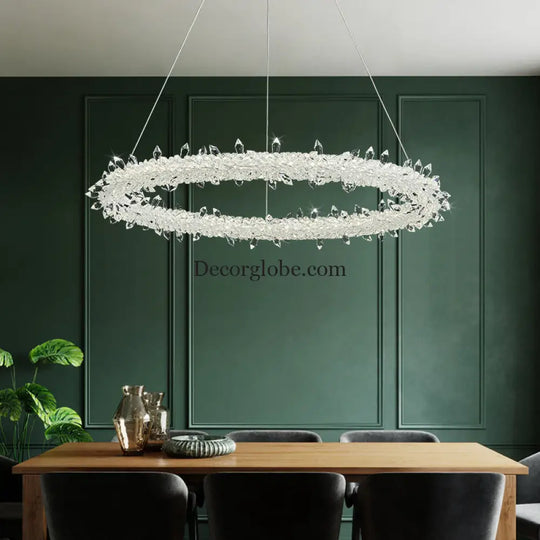 Diana - Modern Crystal Circle Chandelier (Choose Your Size & Tiers) - DecorGlobe