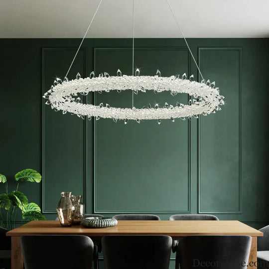 Diana - Modern Crystal Circle Chandelier (Choose Your Size & Tiers) - DecorGlobe