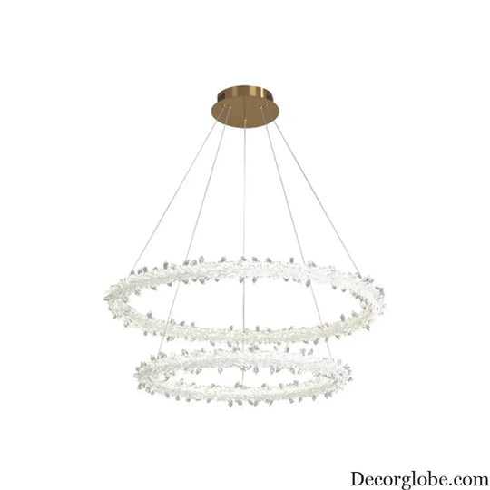 Diana - Modern Crystal Circle Chandelier (Choose Your Size & Tiers) - DecorGlobe