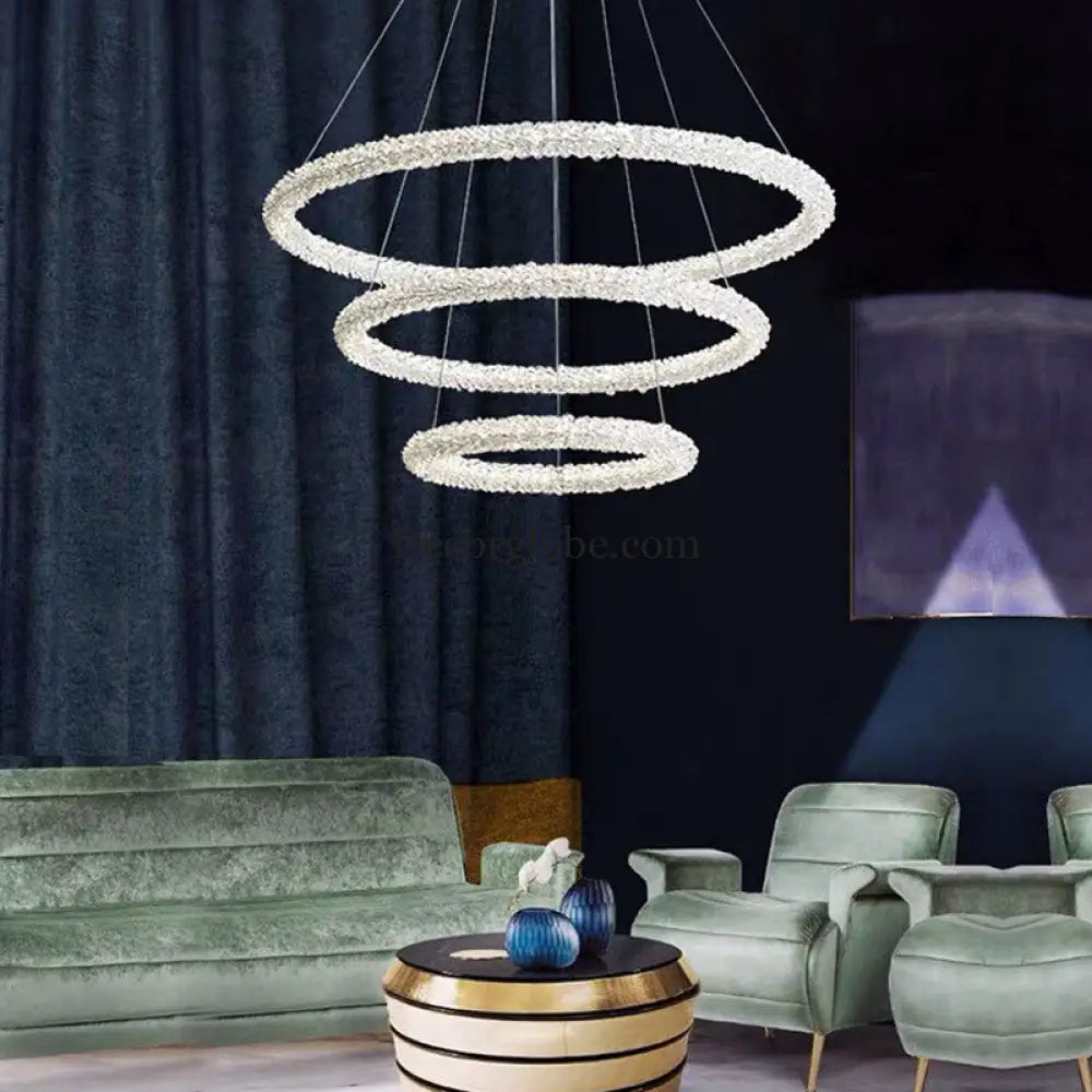 Diana - Modern Crystal Circle Chandelier (Choose Your Size & Tiers) - DecorGlobe