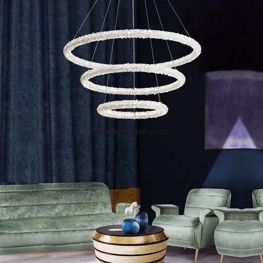 Diana - Modern Crystal Circle Chandelier (Choose Your Size & Tiers) - DecorGlobe