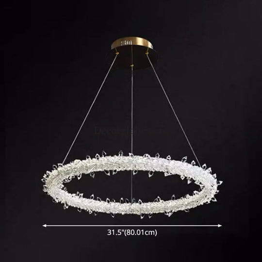 Diana - Modern Crystal Circle Chandelier (Choose Your Size & Tiers) - DecorGlobe