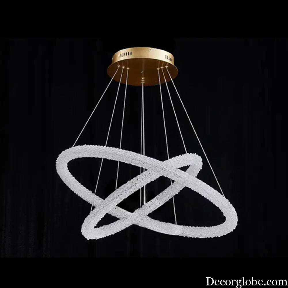 Diana - Modern Crystal Circle Chandelier (Choose Your Size & Tiers) - DecorGlobe