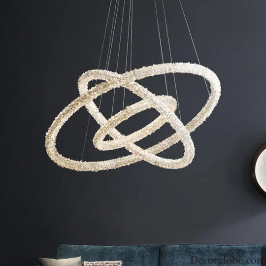 Diana - Modern Crystal Circle Chandelier (Choose Your Size & Tiers) - DecorGlobe