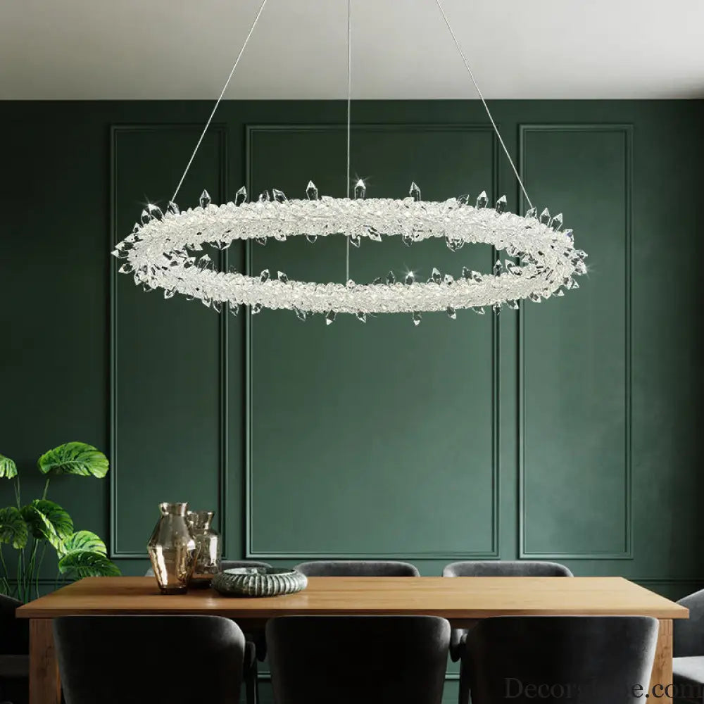 Diana - Modern Crystal Circle Chandelier (Choose Your Size & Tiers) - DecorGlobe