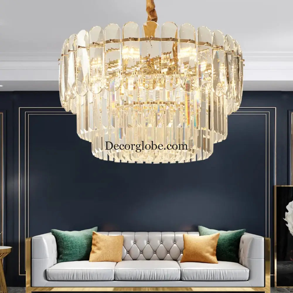 Modern Crystal LED Pendant Lights - Gold Elegance for Living Rooms, Kitchens, Dining Rooms, and Bedrooms in Nordic Loft Style - DecorGlobe