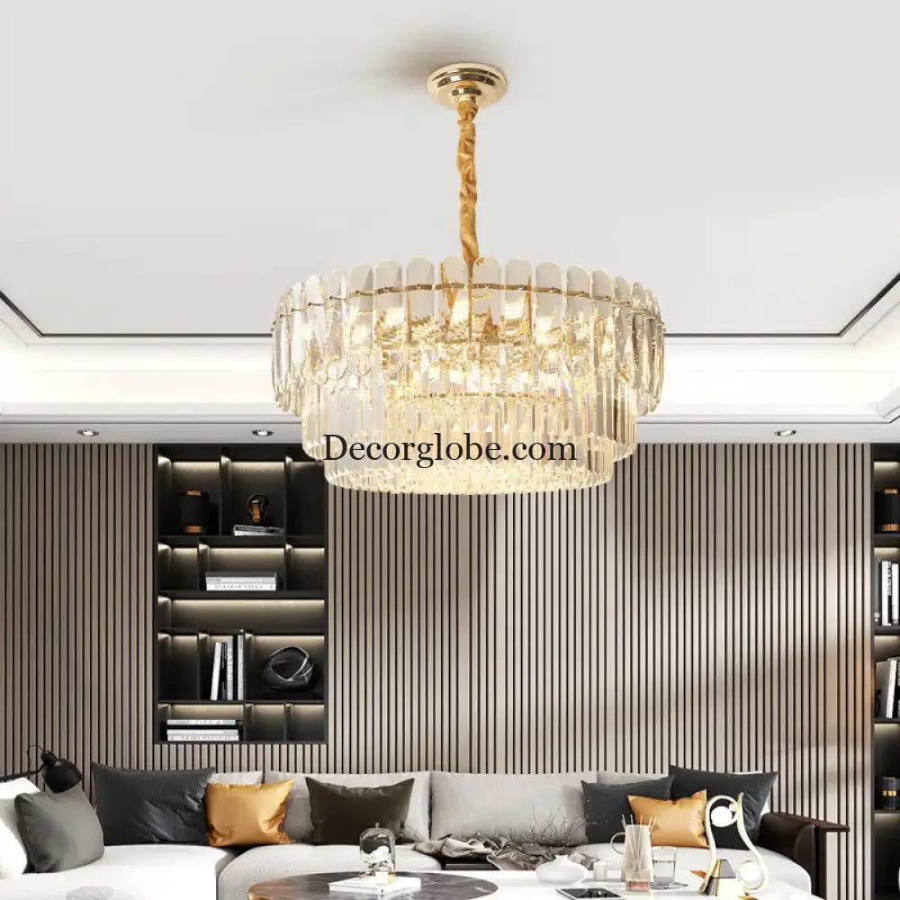 Modern Crystal LED Pendant Lights - Gold Elegance for Living Rooms, Kitchens, Dining Rooms, and Bedrooms in Nordic Loft Style - DecorGlobe