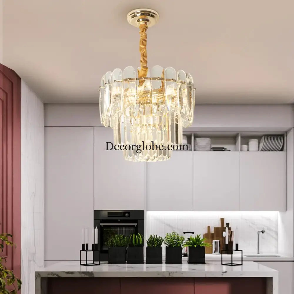 Modern Crystal LED Pendant Lights - Gold Elegance for Living Rooms, Kitchens, Dining Rooms, and Bedrooms in Nordic Loft Style - DecorGlobe