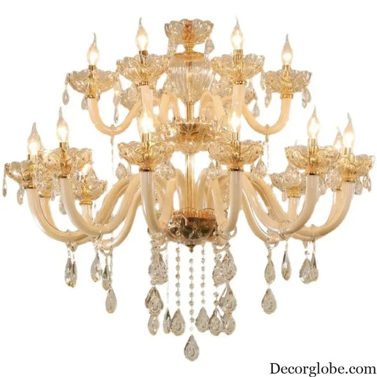 Modern Glass Candle Crystal Chandelier for Living Room and Hotel Chandelier