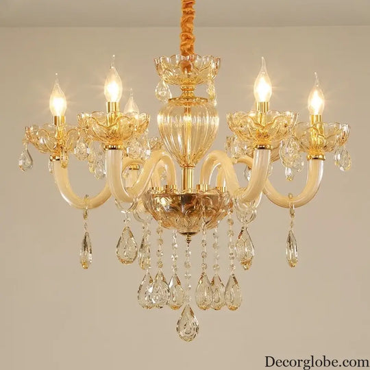 Modern Glass Candle Crystal Chandelier for Living Room and Hotel Chandelier