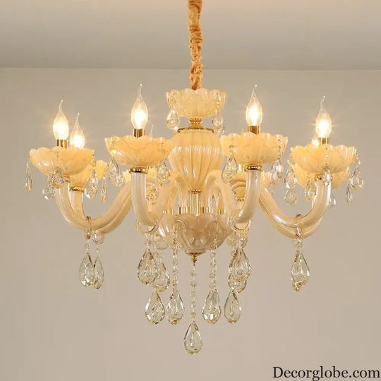 Modern Glass Candle Crystal Chandelier for Living Room and Hotel Chandelier