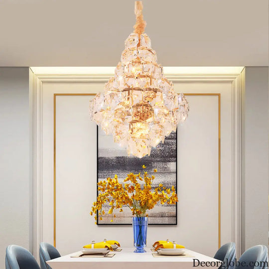 Clara Modern Glass Crystal Chandelier - DecorGlobe
