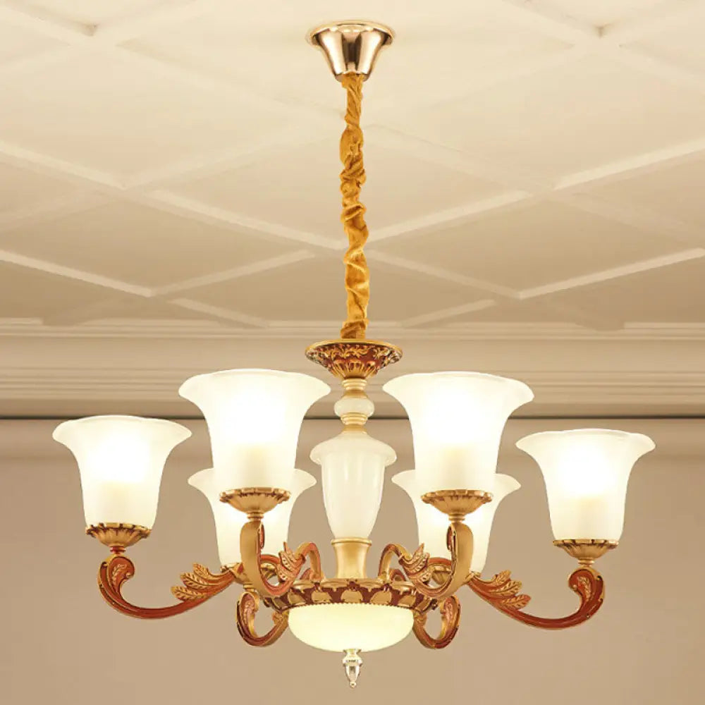 Gold Pendant Chandelier with Frosted Glass for Modern Bedroom Lighting 6 / Gold