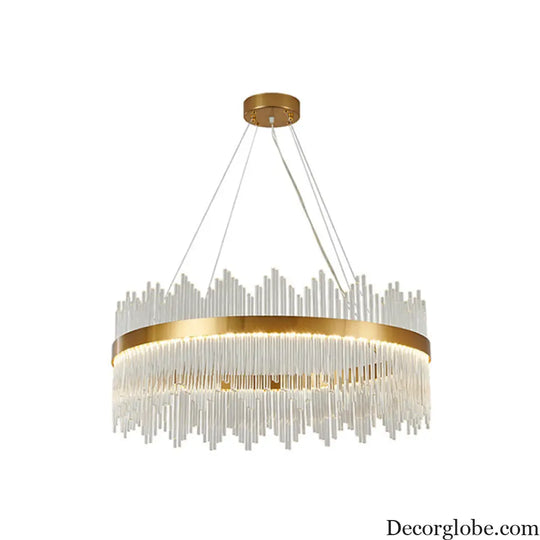 Adjustable Glass Crystal Drum Chandelier Pendant Light for Modern Living Rooms