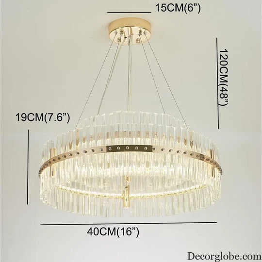 Modern Luxury Round Crystal LED Chandelier – Gold Finish Single Tier Lighting > Ceiling lights > Chandeliers