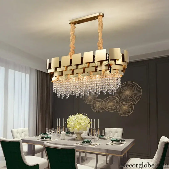 Modern Golden Stainless Steel Chandelier - Elegance for Living and Dining in Villas and Duplex Buildings - DecorGlobe